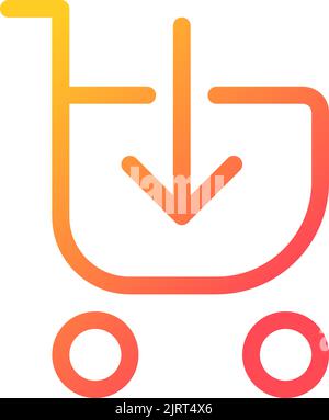 Loading shopping cart pixel perfect gradient linear ui icon Stock Vector