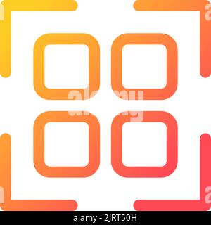 Scanning qr code pixel perfect gradient linear ui icon Stock Vector