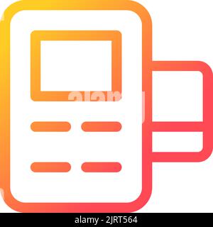 Card payment terminal pixel perfect gradient linear ui icon Stock Vector