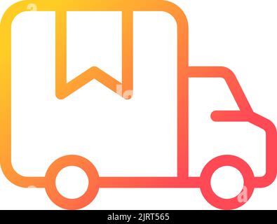 Delivery truck pixel perfect gradient linear ui icon Stock Vector
