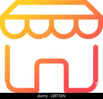Online marketplace pixel perfect gradient linear ui icon Stock Vector