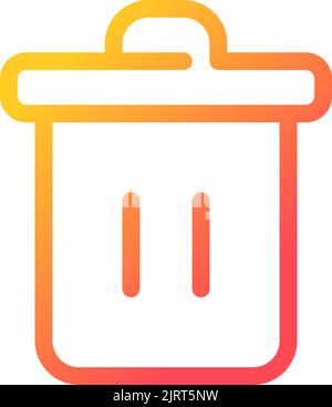 Trash can pixel perfect gradient linear ui icon Stock Vector