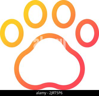 Pet paw pixel perfect gradient linear ui icon Stock Vector