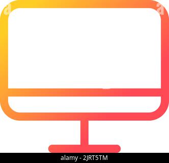 TV display pixel perfect gradient linear ui icon Stock Vector