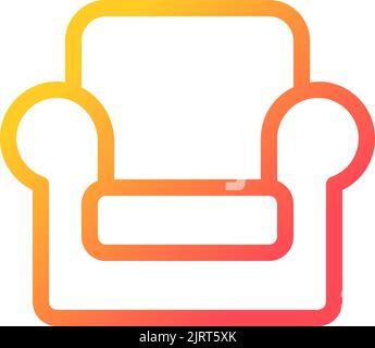Armchair pixel perfect gradient linear ui icon Stock Vector