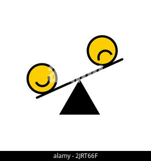 Optimism and pessimism icon Stock Vector