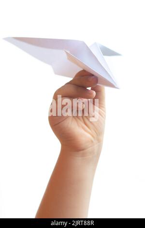 Child with Paper Plane Stock Photo