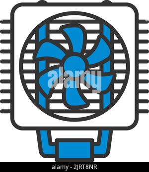 CPU Fan Icon. Editable Bold Outline With Color Fill Design. Vector Illustration. Stock Vector