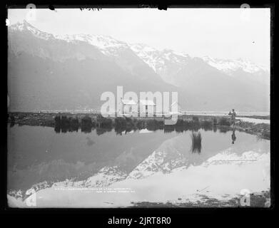 Glenorchy, head of Lake Wakatipu, 1886, Dunedin, by Burton Brothers. Stock Photo