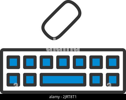 Keyboard Icon. Editable Bold Outline With Color Fill Design. Vector Illustration. Stock Vector