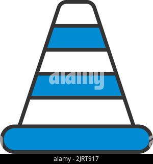 Icon Of Traffic Cone. Editable Bold Outline With Color Fill Design. Vector Illustration. Stock Vector