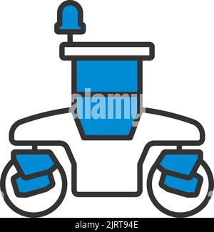 Icon Of Road Roller. Editable Bold Outline With Color Fill Design. Vector Illustration. Stock Vector