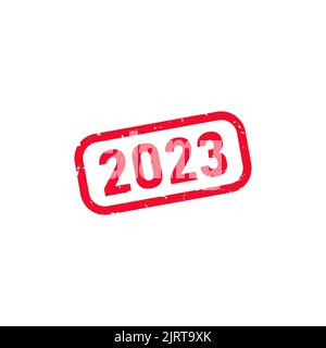 2023 new year rubber stamp illustration( for new year's greeting words ...