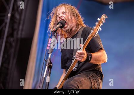 Barcelona, Spain. 2022.07.29. Airbourne band perform on stage at Estadi Olimpic on July 29, 2022 in Barcelona, Spain. Stock Photo