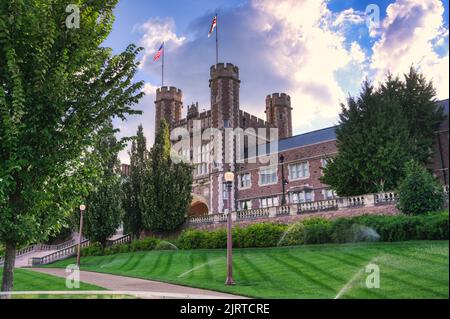 St. Louis, Missouri - 08.22.2021 - Brookings Hall on the Danforth Campus of Washington University in St. Louis. Stock Photo