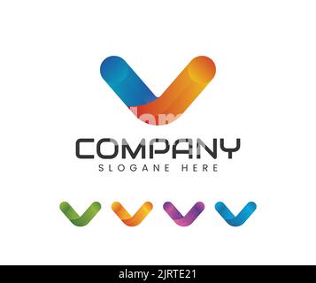Letter v professional logo design. Initials V logo abstract vector designs Stock Vector