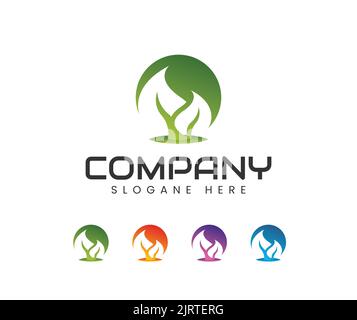 Tree leaf ecology nature vector. Leaf, plant, logo, ecology, people, wellness, green, leaves, nature symbol icon set of vector designs Stock Vector