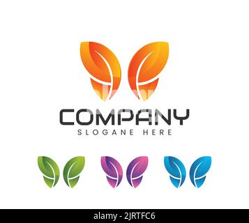 Modern butterfly colourful logo design concept template. Butterfly logo, simple and modern concept suitable for beauty, cosmetic, salon, women Stock Vector