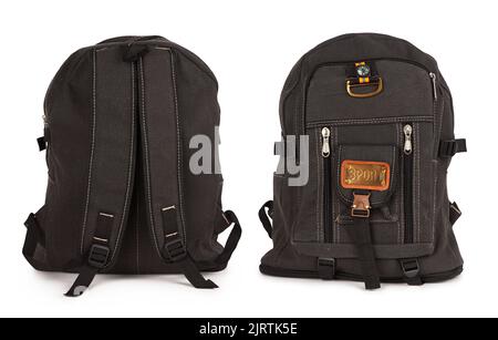 Big backpack for travel isolate on a white background Stock Photo