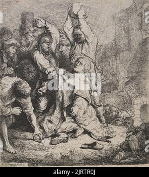 The stoning of St Stephen., 1635, Netherlands, by Rembrandt van Rijn. Gift of Sir John Ilott, 1964. Stock Photo