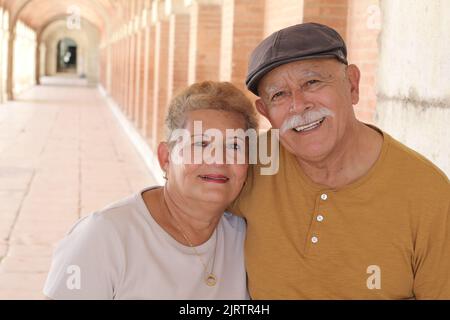 Senior citizens falling in love Stock Photo