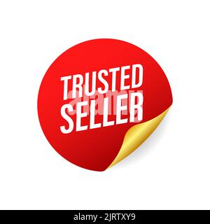 Trusted seller label. Marketplace is trustworthy. Vector stock illustration. Stock Vector