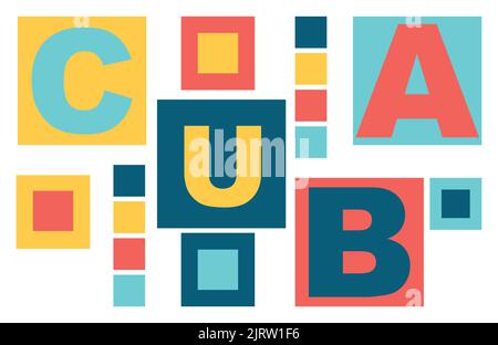 Colourful CUBA vector isometric illustration Stock Vector