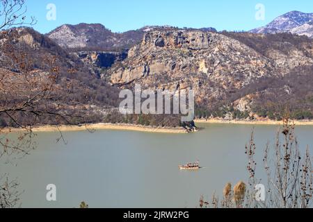 Green Canyon lake in Turkey. Mountain river. Mountain view on sunny day Stock Photo