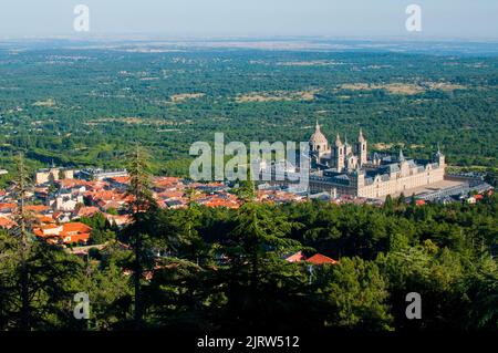 Royal Site of San Lorenzo de El Escorial in Madrid, Spain Stock Photo