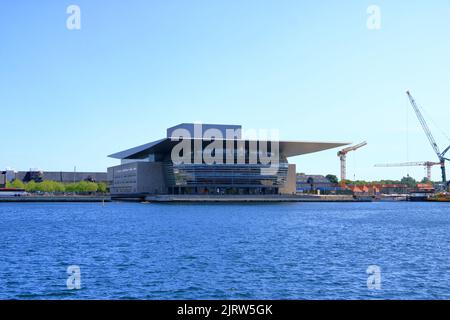 May 23 2022 - Copenhagen, Denmark: Opera House, located on the island of Holmen in central Copenhagen Stock Photo