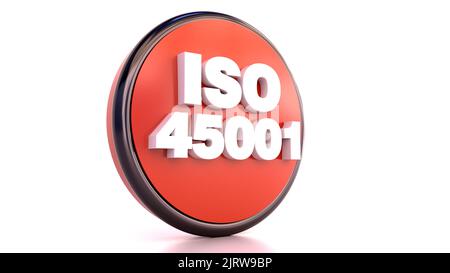 ISO 45001 3d text render Stock Photo