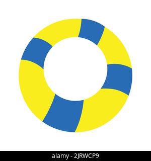 cute of lifebuoy on cartoon version,vector illustration Stock Vector
