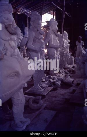 Ganpati Idol Workshop, Mumbai, India Stock Photo