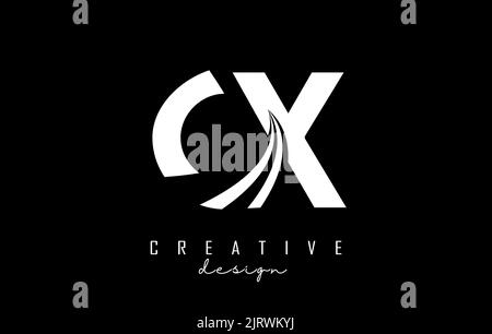 CX C X Lines Letter Design with Creative Elegant Zebra Vector ...