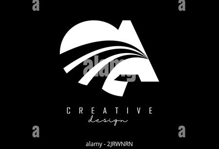 QA Q A Lines Letter Design with Creative Elegant Zebra Vector ...