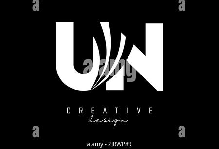 abstract letter un stripes lines geometric design logo vector Stock ...