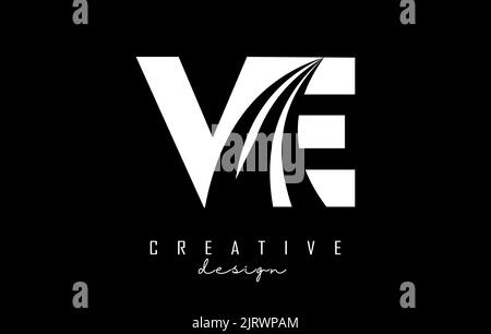 VE V E Lines Letter Design with Creative Elegant Zebra Vector ...