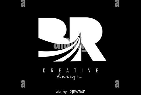 BR Letter Design with Creative Cut and Colorful Rainbow Texture. RB ...