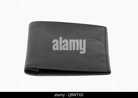 black leather wallet on white background Stock Photo