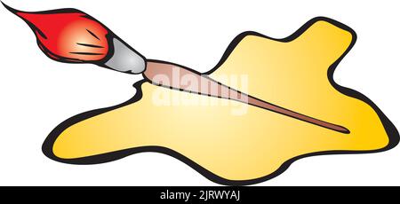 Paintbrush and spilled paint Stock Vector