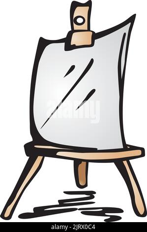 Painter's easel with canvas Stock Vector