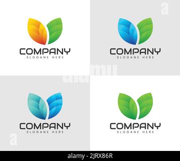 Abstract leaf logo. Abstract green leaf logo icon vector design. Landscape design, garden, Plant, nature and ecology vector logo. Stock Vector