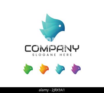 Modern bird logo design vector template. Logo Bird Flying to abstract icon. Universal premium falcon wing symbol logotype. Stock Vector