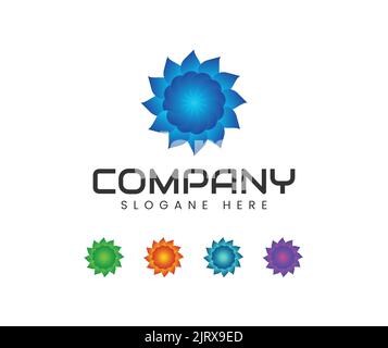 Abstract flower logo design template Stock Vector