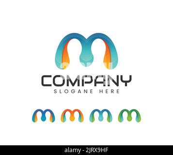 Modern letter m logo design template. Logo design letter M. Abstract modern. Vector template Stock Vector