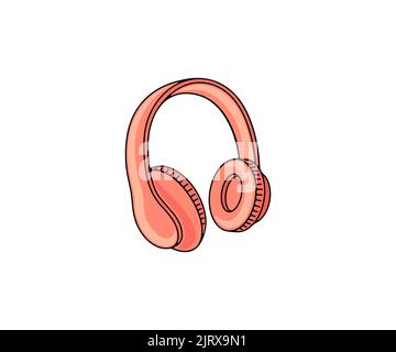 Earphones, headphones, music and musical, logo design. Sound, songs, device, audio, acoustic and stereo, vector design and illustration Stock Vector