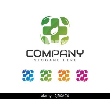 Pharmacy logo medicine cross abstract design vector template. Nature Cross Logo Design Vector illustration template Stock Vector