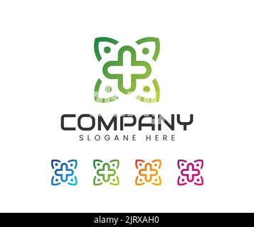 Pharmacy logo medicine cross abstract design vector Stock Vector