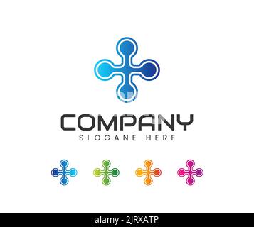 Medical tech logo design template element. health logo design concept, logo designs, tech logo design template Stock Vector
