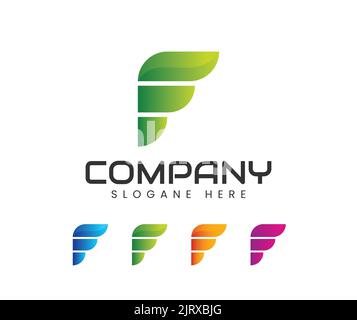 Modern f letter based logo. Modern Minimal and Clean F Initial Based Solid Iconic Logo Design Stock Vector